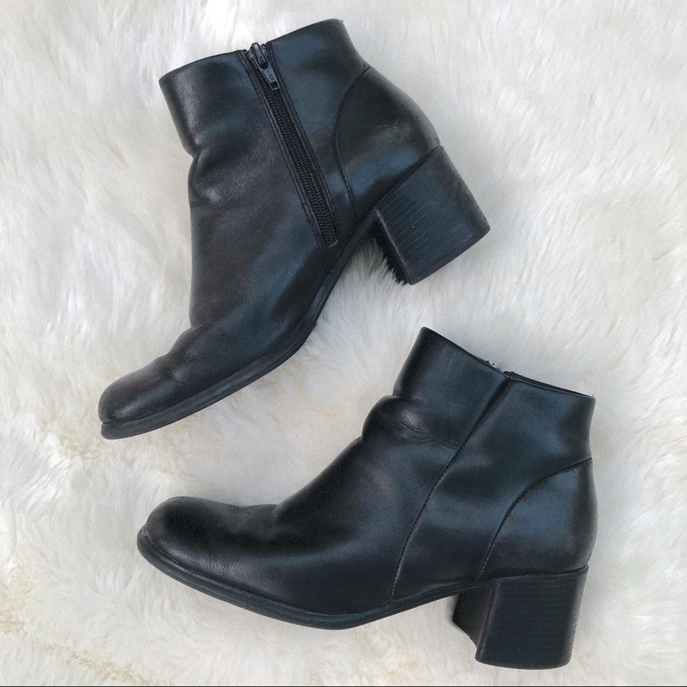 Vintage Black Heeled Booties